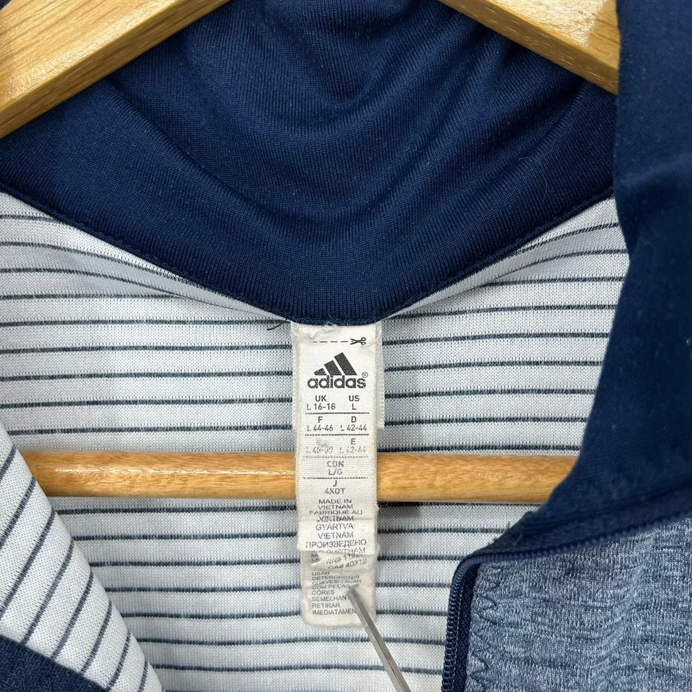 Adidas LA Galaxy Mens Large Quarter Zip Pullover Navy Blue Heathered MLS‎ Soccer